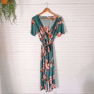 PinkBlush Maternity High-Low Floral Wrap Dress